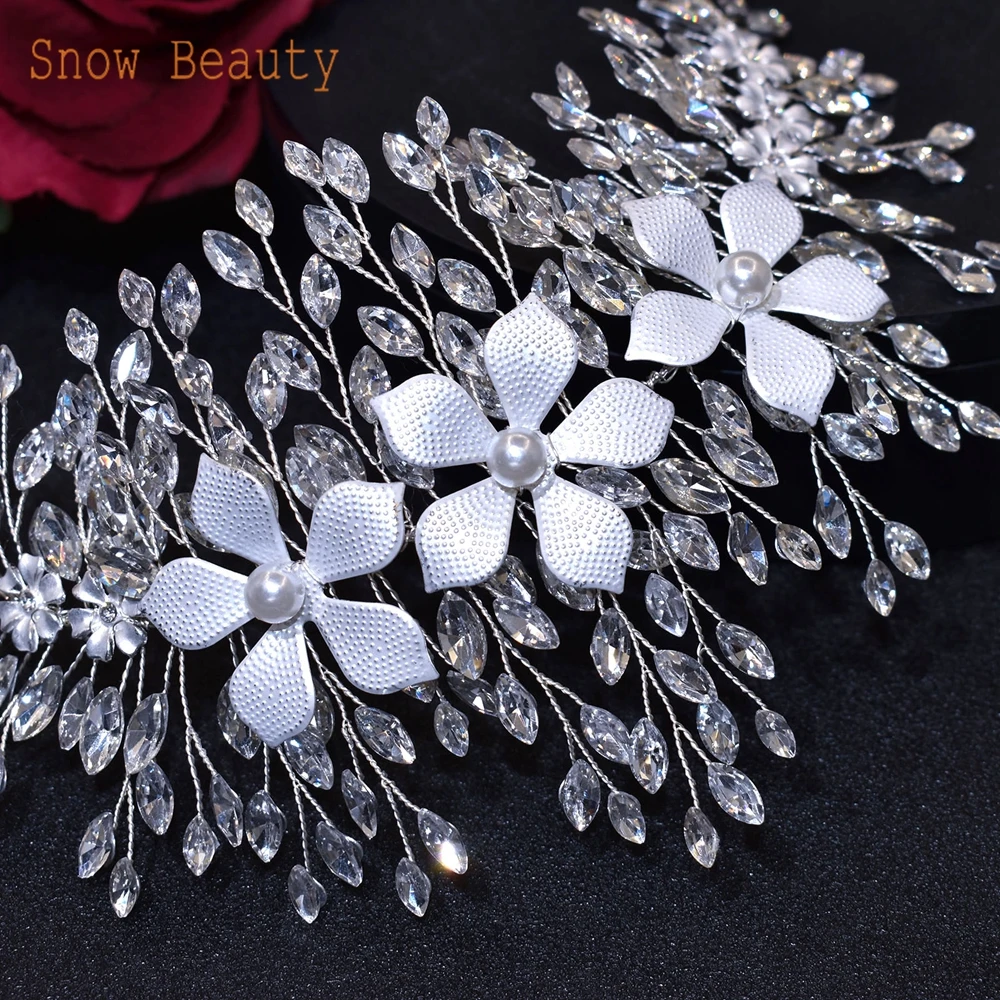 Handmade Rhinestone nupcial Headpiece para mulheres, acessórios para cabelo do casamento, tiaras na moda, prata e dourado, festa Prom Headband, A509