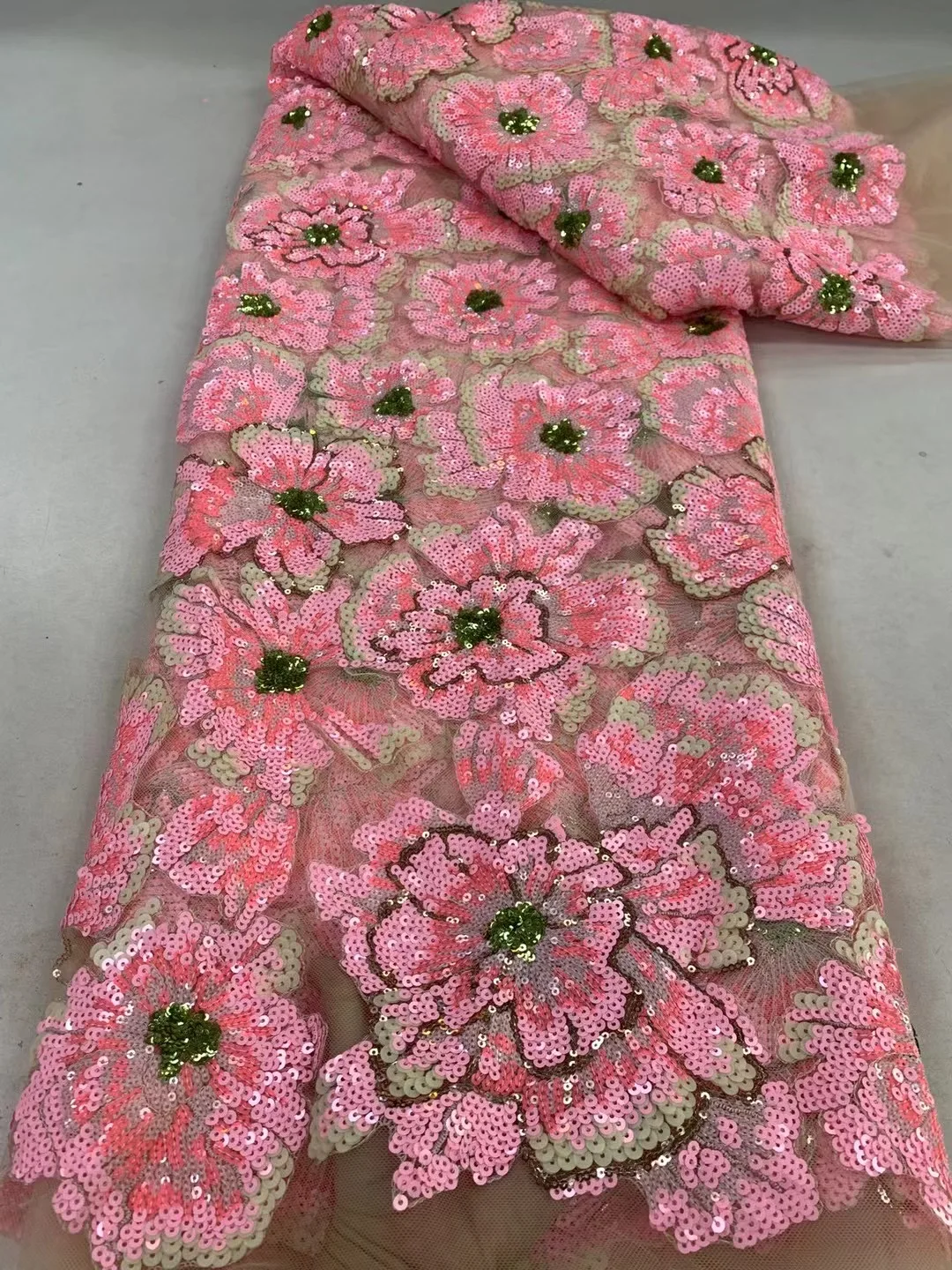 

5Yards 2025 Luxury Temperament African Handmade Sequins Lace Fabric Nigerian Wedding Bridal French Tulle Dresses Sewing