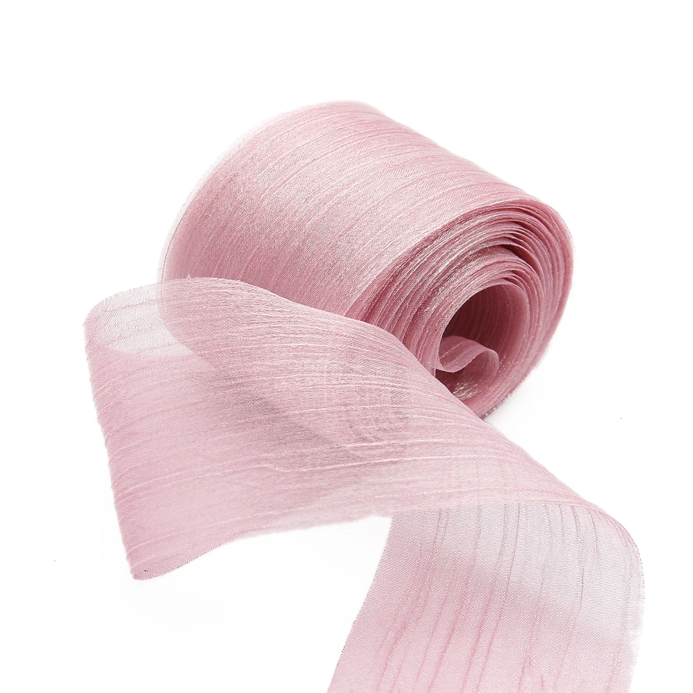 5 Yards 6cm Solid Color Chiffon Ribbon Organza Ribbons For Gift Wrapping Wedding Bouquets Party Wreath Lace Fabric,5Yc5036