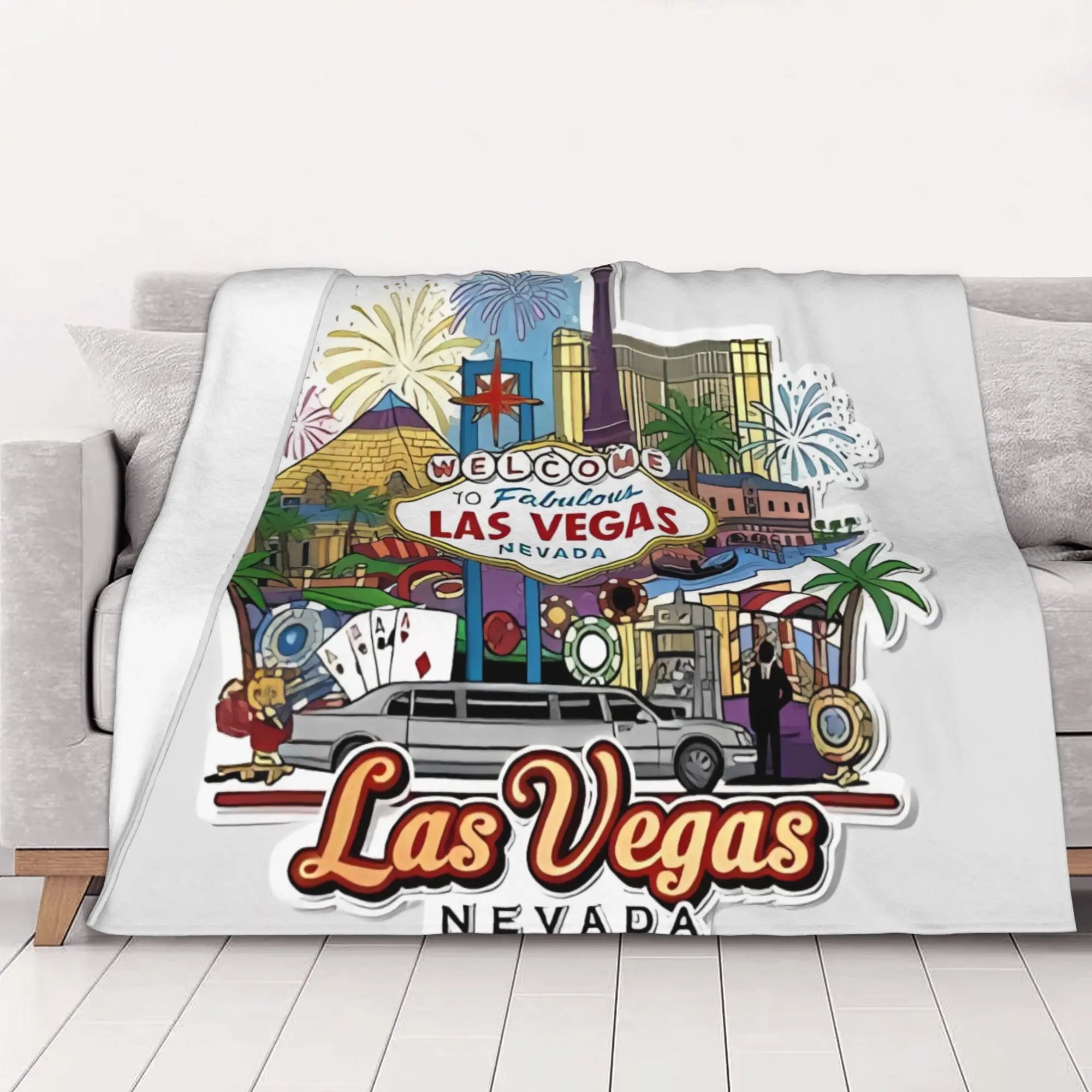 1PC home Cutecore Classic Fabulous Las Vegas Blanket Super Cosy Plush Home Living Room Sofa halloween