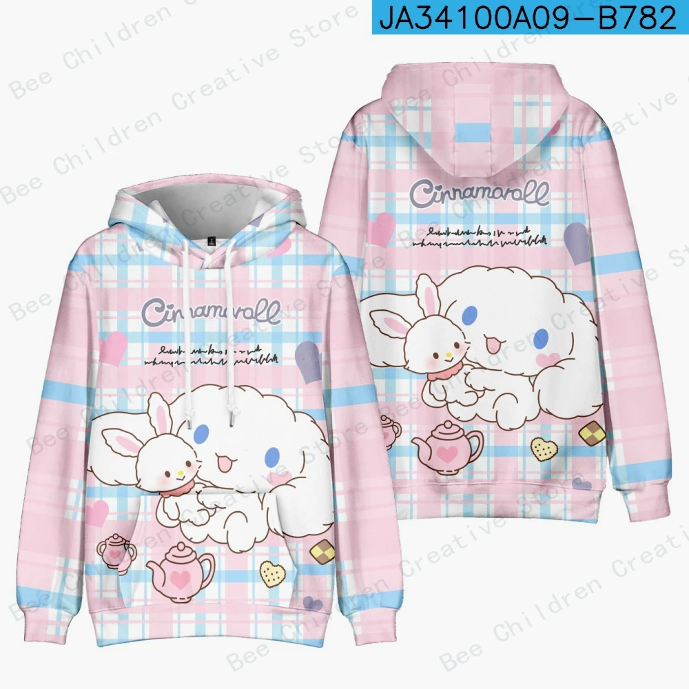 Cinnamoroll Melody Graphic Hoodie Clothes Children\'s Girls and Boys Fashion Casual Sweatshirt Soft Long Sleeve Tops Pullovers