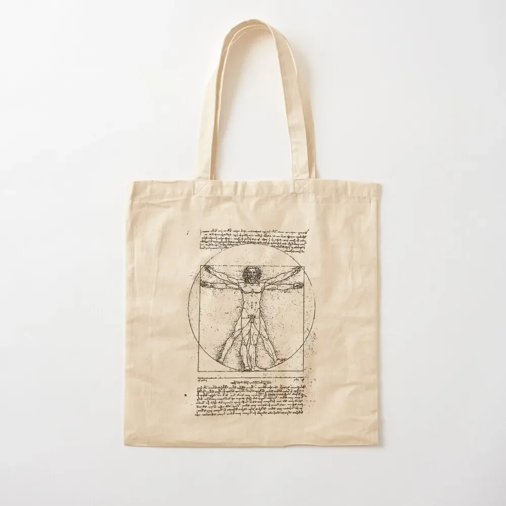 

The Vitruvian Man (white distressed) Tote Bag Women's beach bags shoping bag university shopper bag custom bags