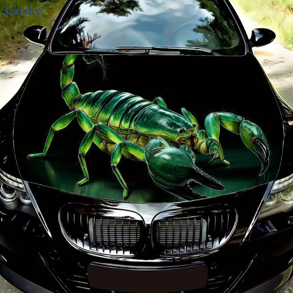 

Cool Fluorescent Green Scorpion Pattern car hood stickers, waterproof self-adhesive, scratch resistant, easy to stick, durable c