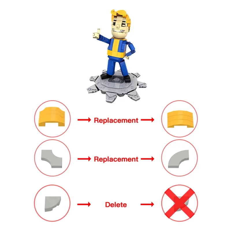 قوالب بناء للأولاد MOC-Vault ، شخصيات الحركة ، نموذج الطوب ، ألعاب التجميع ، لعبة تعليمية ، هدية عيد ميلاد ، ألعاب