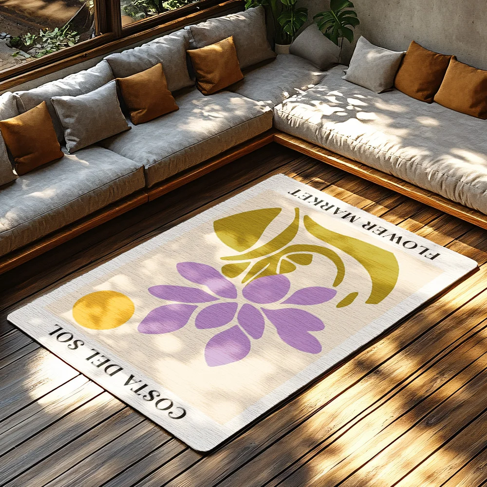 سجادة منطقة الأزهار قابلة للغسل وغير قابلة للانزلاق، سجادة تجريدية حديثة لغرفة المعيشة وغرفة النوم، سجادة أرضية لديكور المنزل، سجادة داخلية وخارجية #5