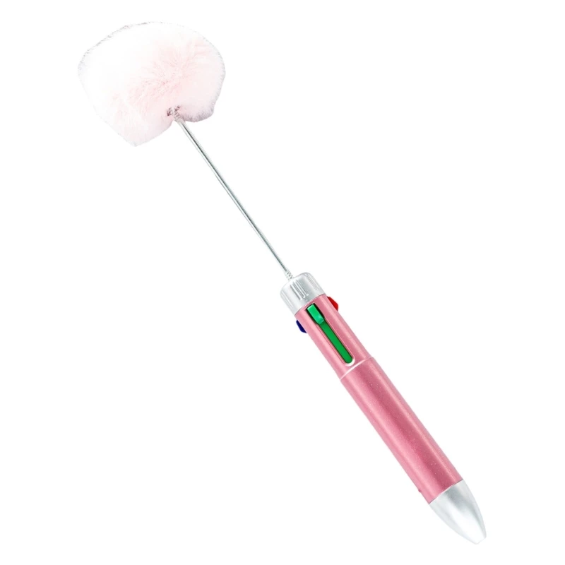 Multicolored Ballpoint Pen 4 Color in 1 Beadable Pen Retractable Ballpoint Pen for Christmas Stocking Fillers