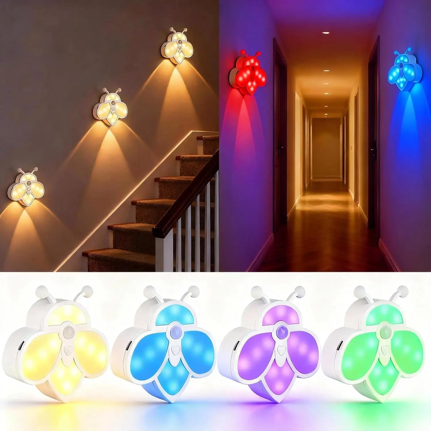 lot-de-4-lampes-murales-sans-fil-magnetiques-a-detecteur-de-mouvement-rechargeables-usb-c-wwrgb-9-couleurs-2-modes-dynamiques-pour-enfants-et-escaliers