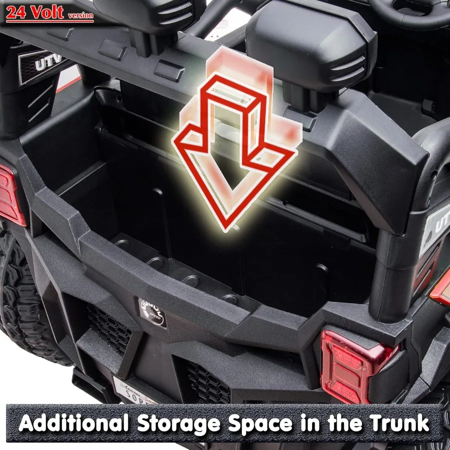 24V Kids Ride On Car with Remote Control Battery Powered 4 Wheeler 2x2/4x4 Motorized Ride On UTV Ride On Toys for Boys Girls, EV