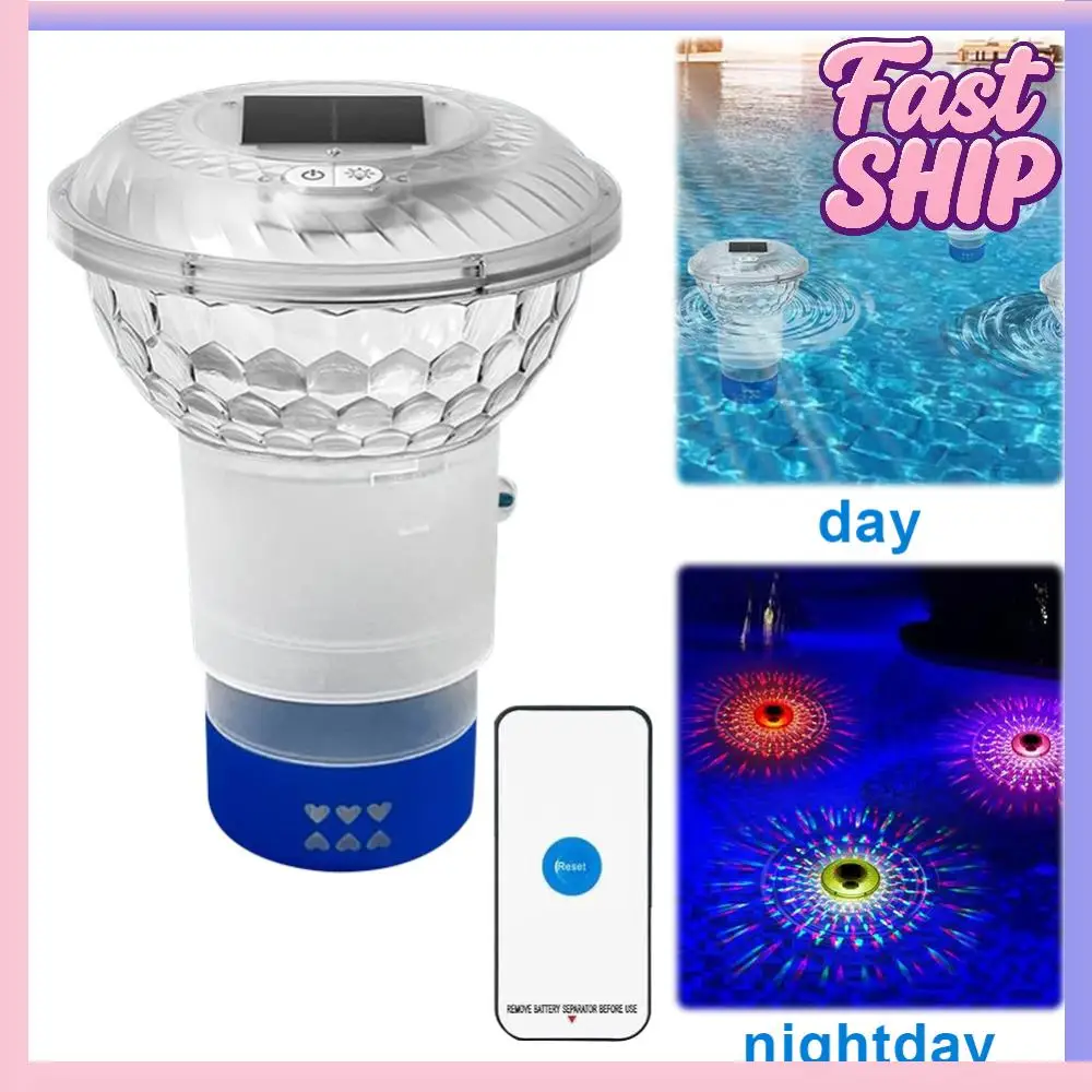

Solar Powered Adjustable Pool Chlorine Dispenser with Colorful Lights Floating Pool Chlorine Dispenser Chlorine Tablet Floater
