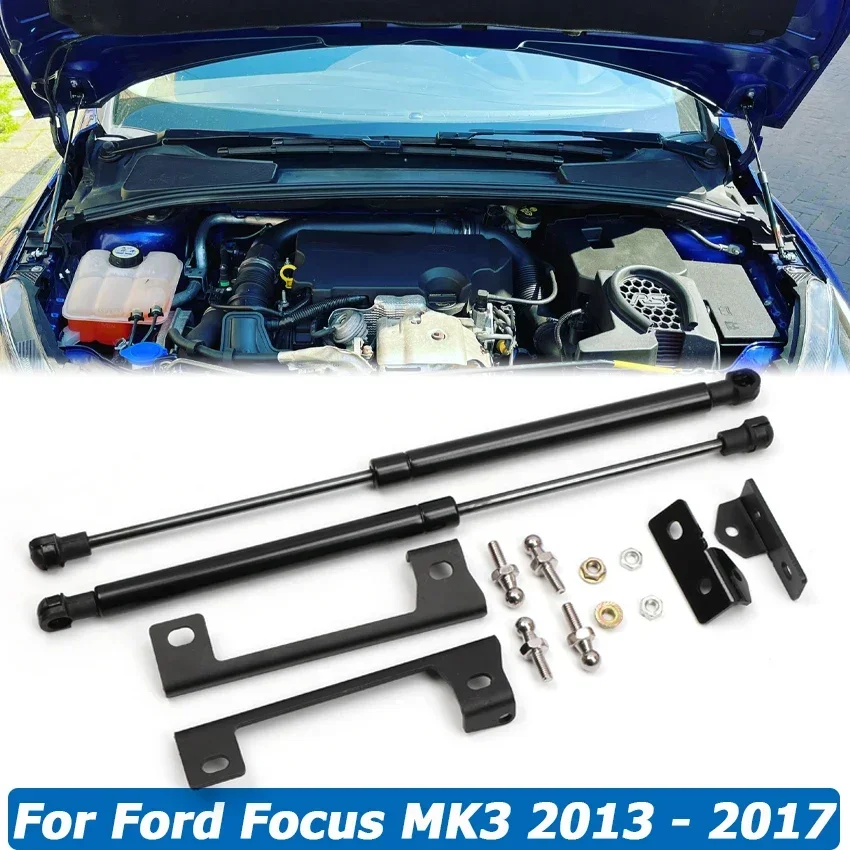 Front Engine Bonnet Hood Gas Strut Shock Spring Lift Support Bars For Ford Focus MK3 2013 2014 2015 2016 2017 Car Accessories