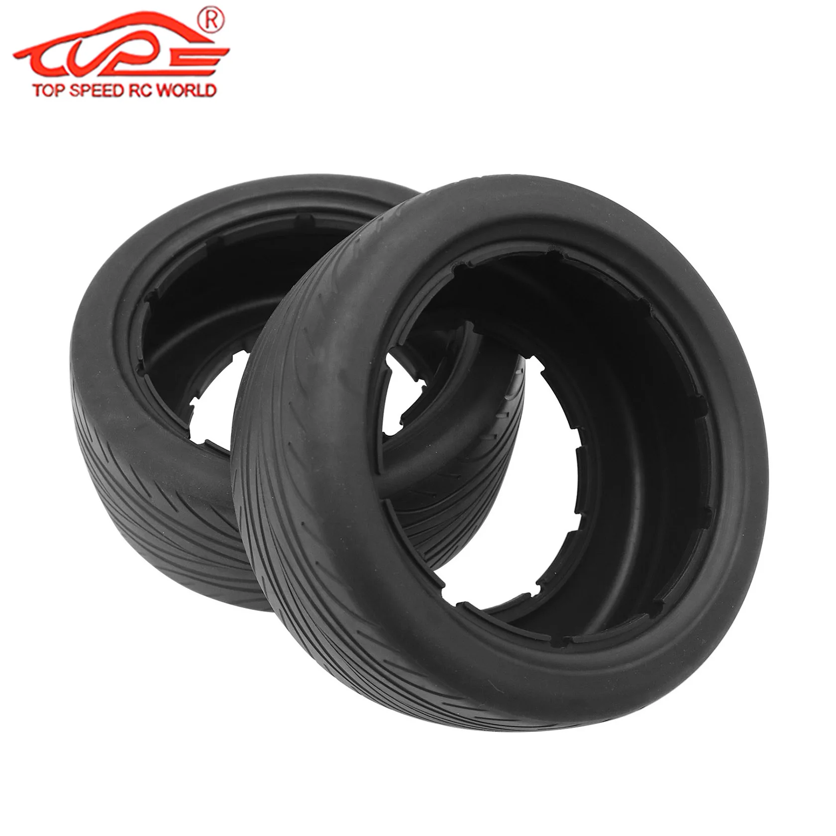 Piel de neumático de carretera de 180x70mm, 2 piezas para escala de coche teledirigido 1/5 Losi 5IVE-T ROFUN ROVAN LT KING MOTOR X2 BAJA 4WD SLT DTT QL FID, piezas de camión