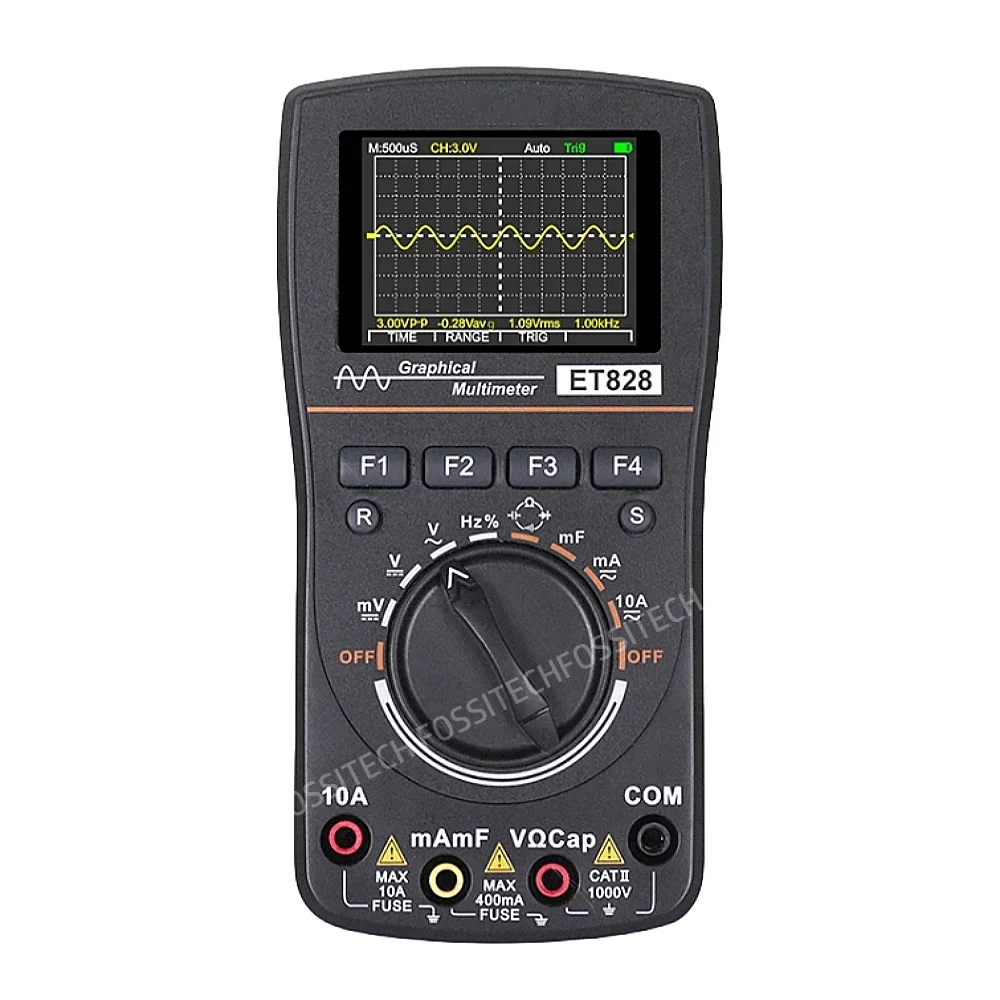 ET828 Handheld Digital Oscilloscope Multimeter 2.5Msps Sampling 2 in 1 Graphical 2.4