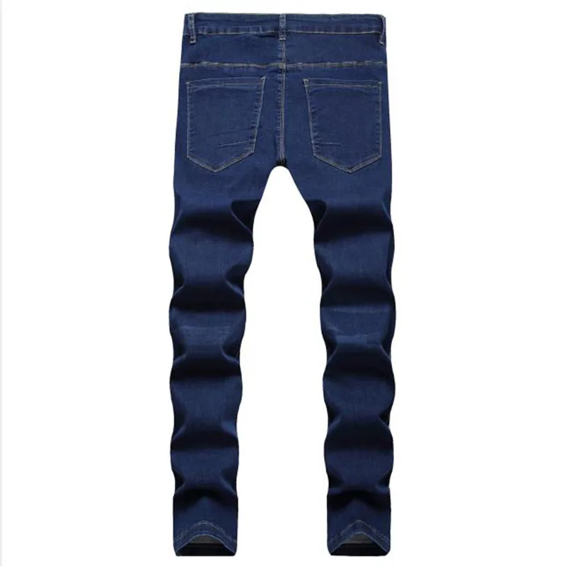 Pantalones vaqueros con rayas laterales para Hombre, Pantalón recto de algodón, elástico, estilo clásico, nueva moda
