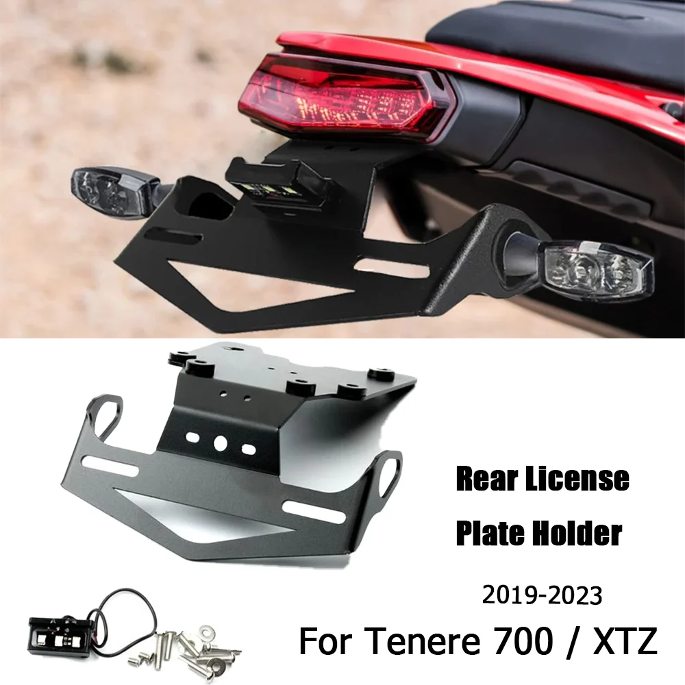 

CNC Aluminum New For Yamaha Tenere 700 2019 2020-2022 Motorcycle Rear License Plate Holder Bracket Tail Tidy Fender Eliminator