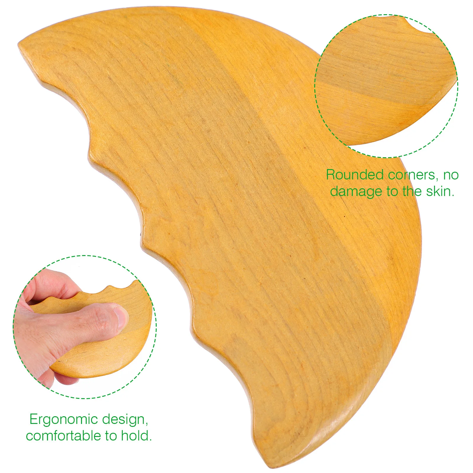 

2Pcs Wood Scraping Plates Gua Sha Massage Boards Light Brown Body Care Tool Portable Massage Accessory for Face Neck Legs Feet