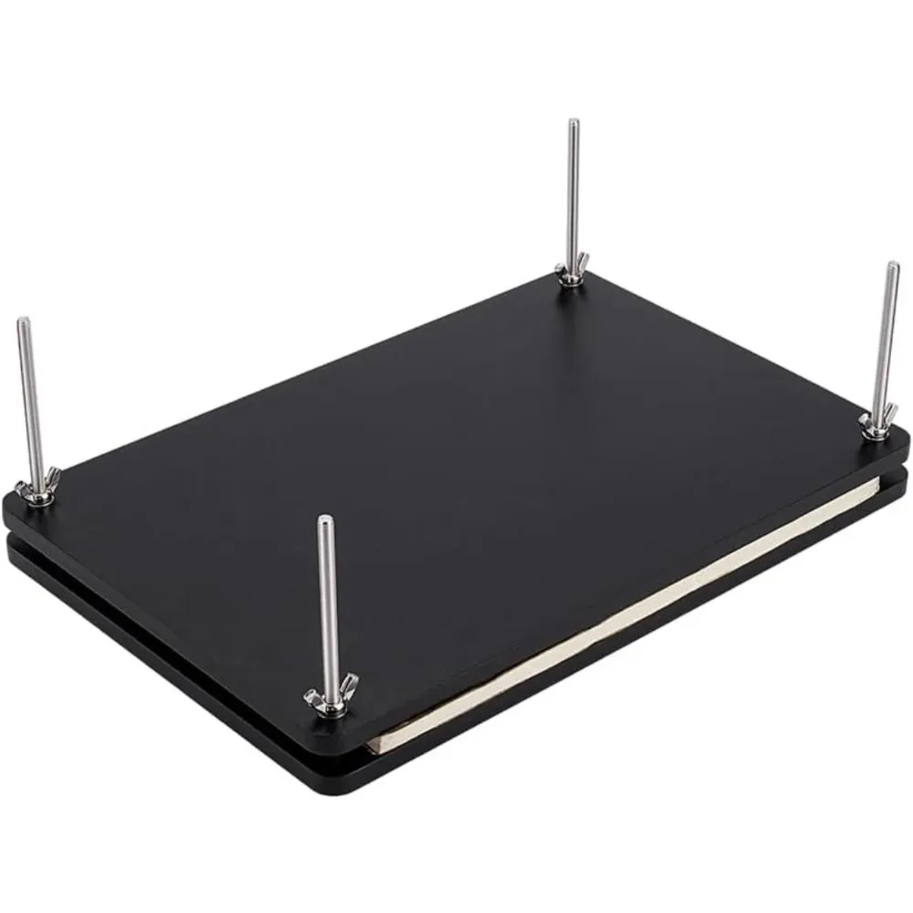 

Wooden Book Press Bookbinding Paper Press for Bookbinding Supplies Black Rectangle Bamboo Portable Book Press Bookbinding Tool