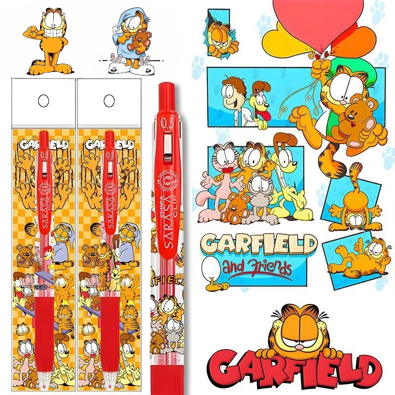 

Garfield cartoon cute gel pen kawaii student stationery office writing correction red click pen anime merchandise wholesale