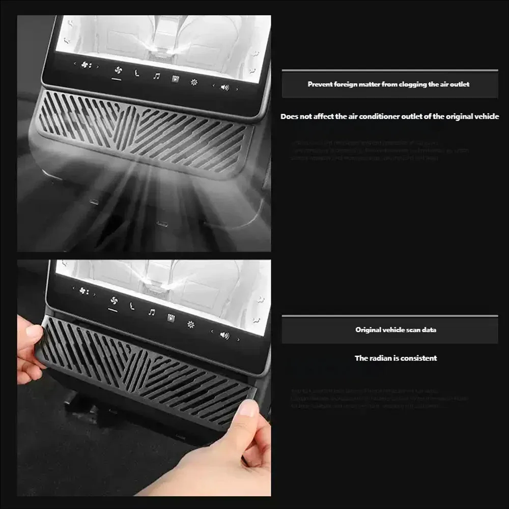 For Tesla Model Y 3 Rear Air Conditioner Outlet Cover Rear Exhaust Grille Dust Shell Accessories