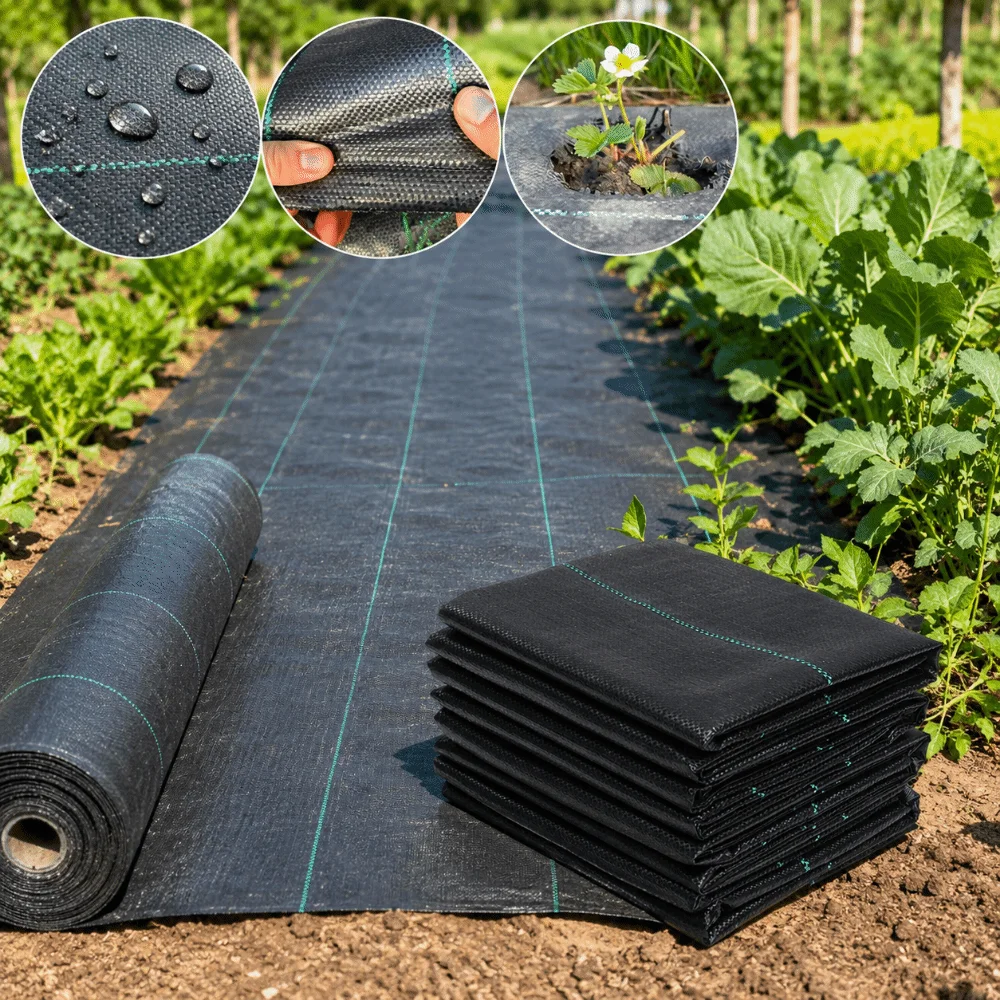 Versatile Black Weeding Cloth Multi-size Trimmable Weed Barrier Fabric Anti Aging Thicken Weed Blocking Cloth Outdoor Use