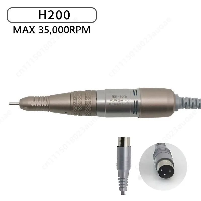 H200 35000RPM Electric Drill Handpiece, Portable File for Acrylic Removal, Polishing & Manicure Craft