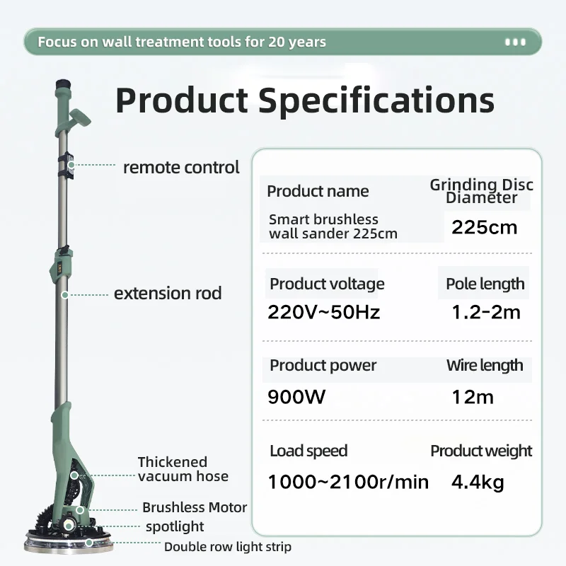 New Model Q8 Wall Grinding Sanding Machine Floor Concrete Polisher Drywall Sander