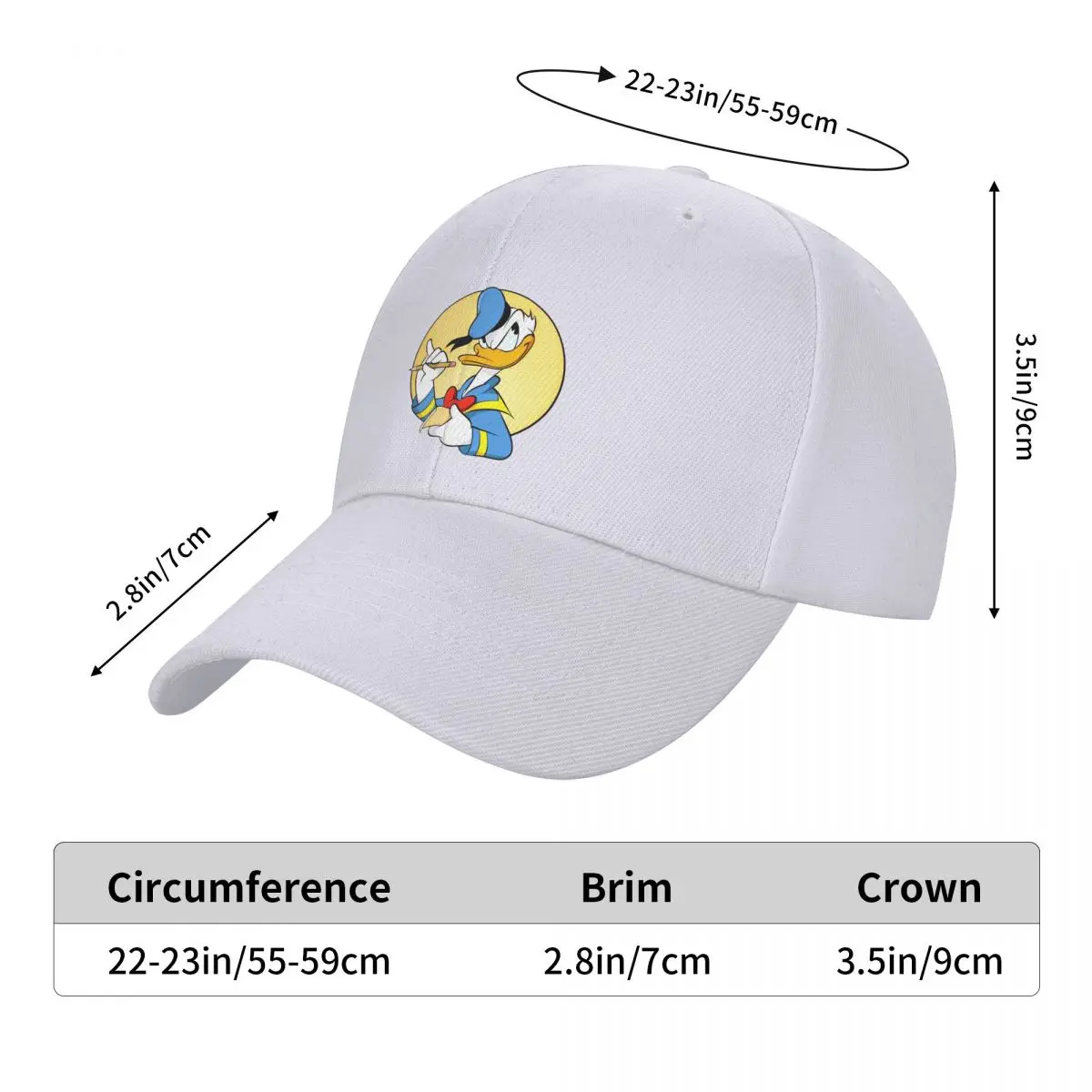 Duckbill cap Donald Duck Painter Summer Baseball Caps Unisex Trucker Dad Hats