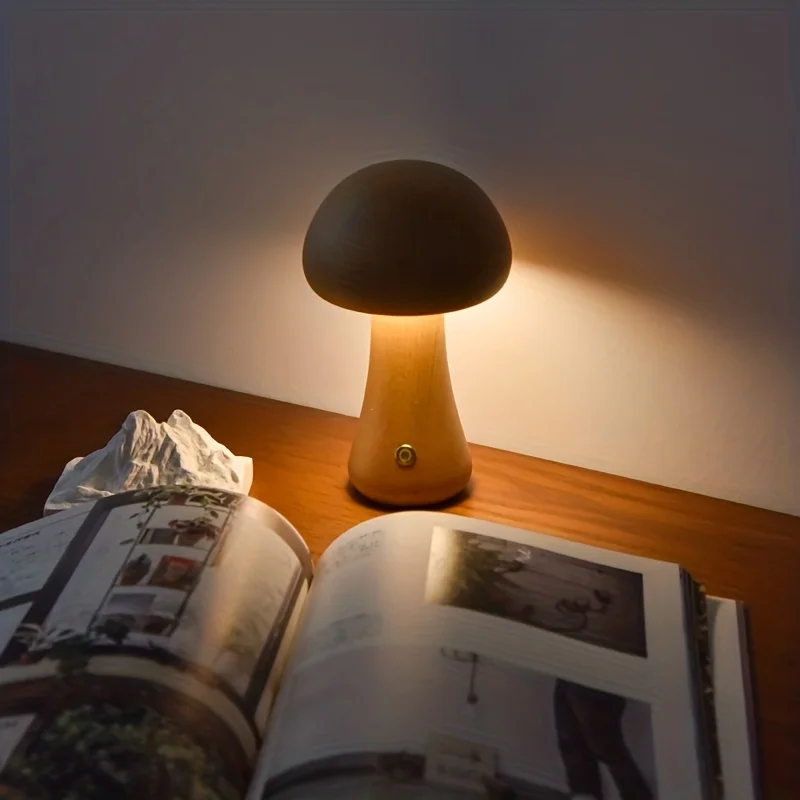 Unique LED Mushroom Lamp - Perfect House Warming Gift for Bedroom Decor, Dimmable LED Lighting & Bedside Night Light