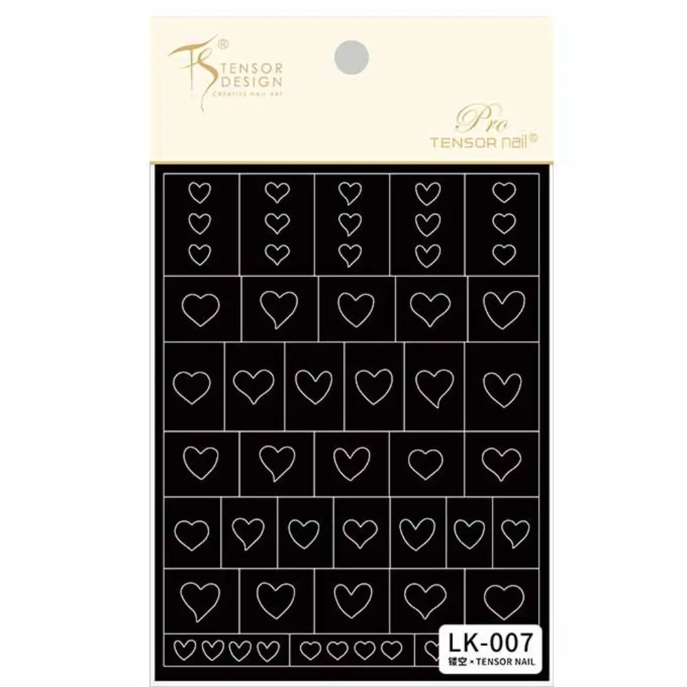 Hollow Love Heart Stars Airbrushed Nails Tool Nail Template Stickers Nail Decals Assist Manicure Art Decoration