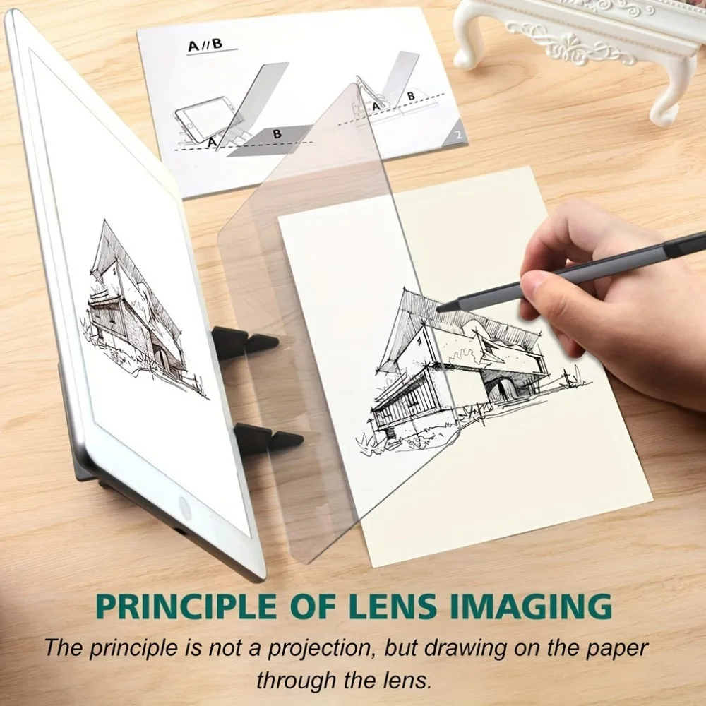 Un kit de planche à dessin optique – Pour artistes et débutants avec outils de réflexion de traçage, doté de réflecteurs d'image et de supports