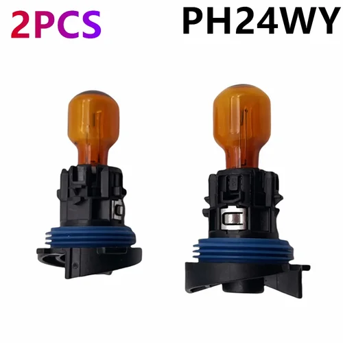 Imagen 2 del producto Lámpara halógena PH24W Original con Base PH24WY luz de señal de giro DRL de alta calidad para Peugeot 3008 5008 Citroen C5 blanco ámbar 12V