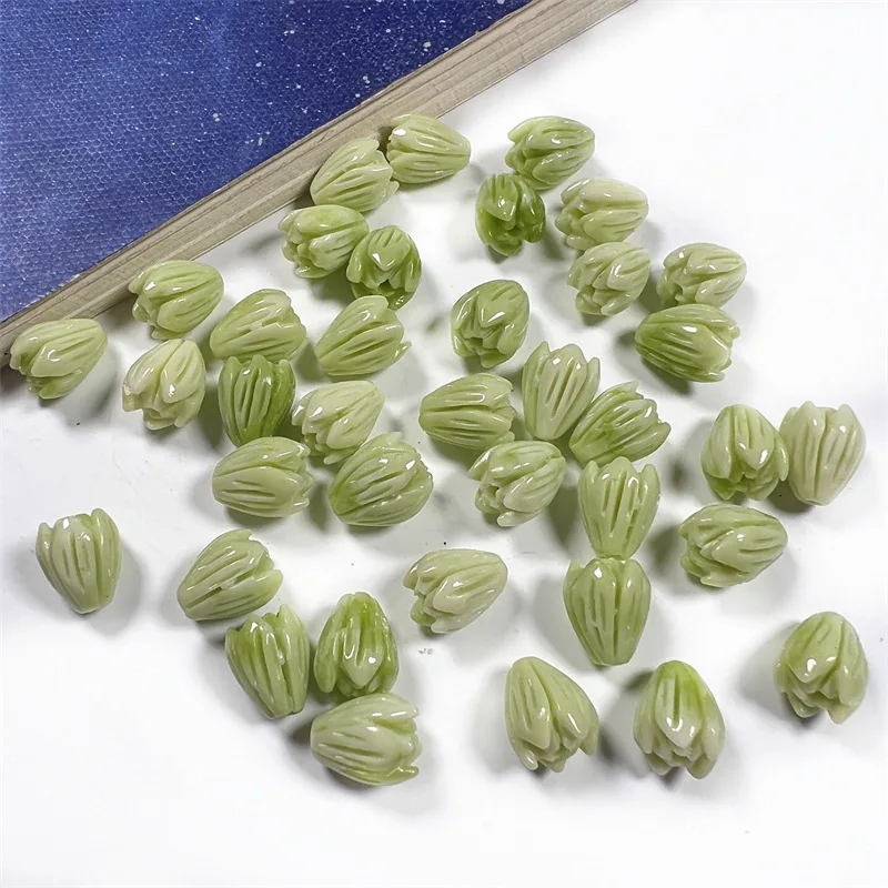 10pcs 6x9mm Wild Rose Flower Buds Resin Loose Beads For Jewelry Making Vintage Hairpin Accessories Handmade Diy Craft Materials image 3