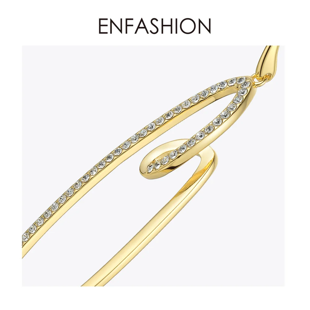 ENFASHION Rhinestone Geometric Drop Earrings For Women Water Droplets Shape Crystal Earings Fashion Jewelry Oorbellen EF191046