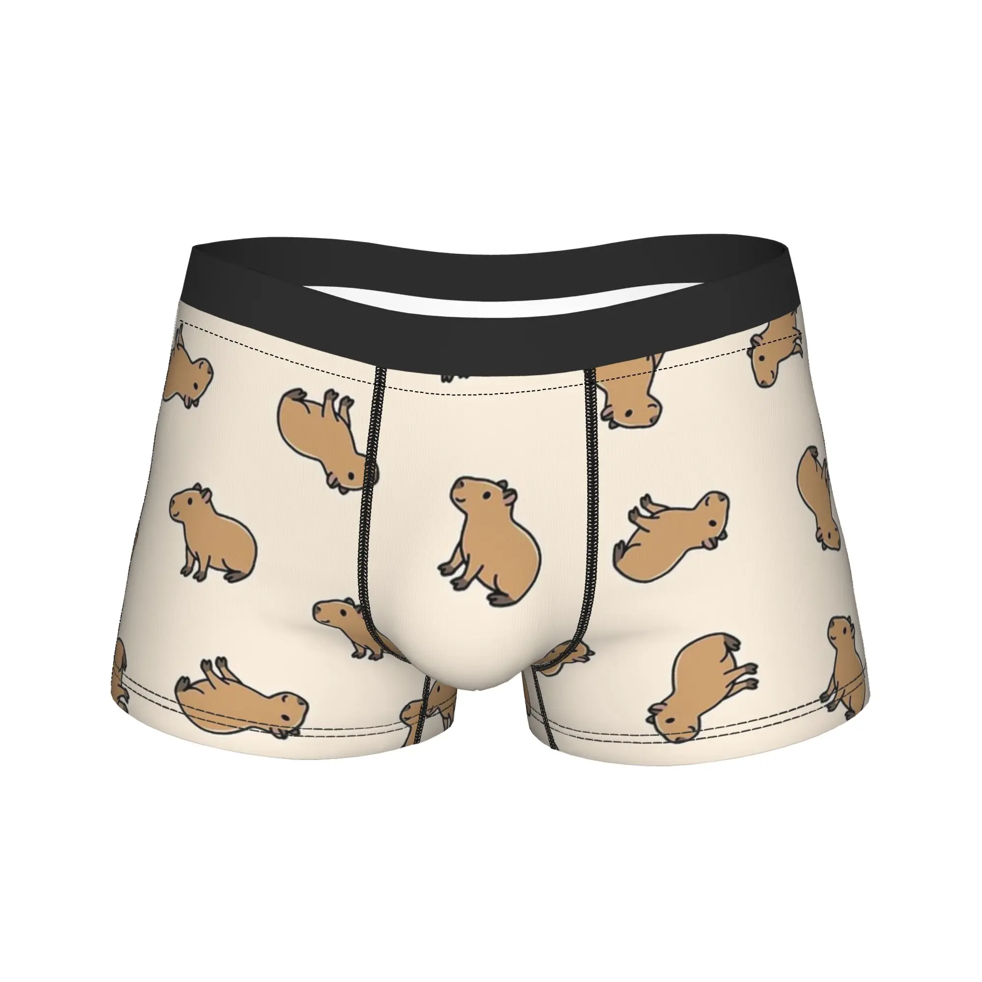 

Нижнее белье с милыми животными Капибара, качественные мужские трусы «сделай сам», сексуальные мягкие шорты, идея подарка