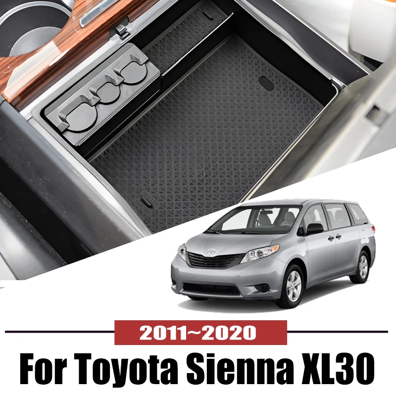 

For Toyota Sienna XL30 2011~2020 2015 Car Central Armrest Storage Box Holder Console Organizer Auto interior Accessories Tools