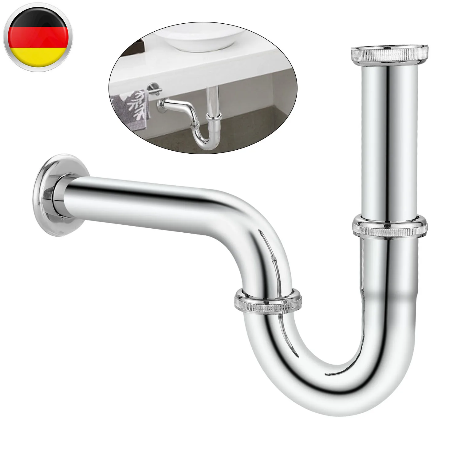 1pc Stainless Steel Waste Drain Valve Siphon 32mm Anti-odor Water Trap For Faucet Sink Drainer Drain Valve Sewer Pipe