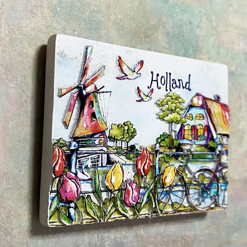 Netherlands 3D refrigerator magnets Tourist souvenirs Refrigerator magnets decorative supplies collection arts and crafts gifts