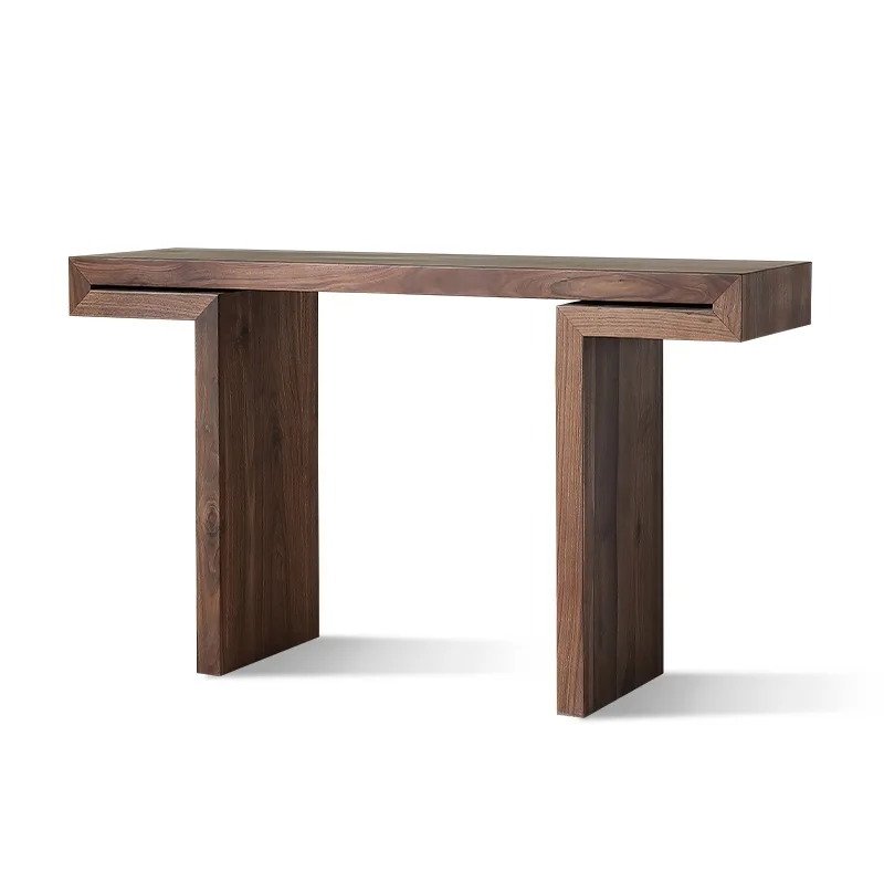 North American black walnut entrance table Italian minimalist log style entrance platform corridor flat head strip case table