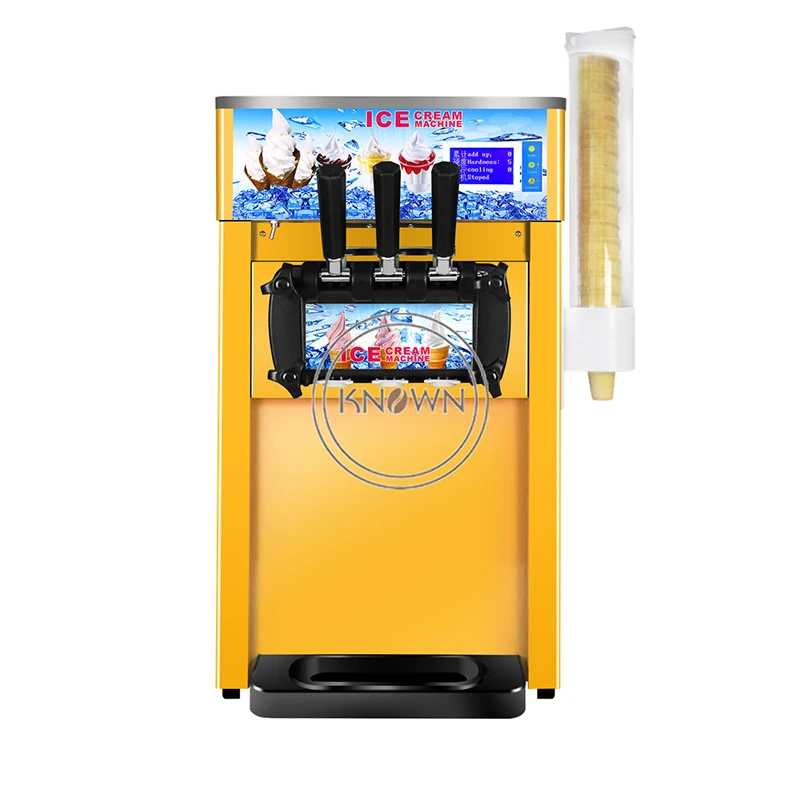 

High Quality Table Top 3 Flavers Soft Ice Cream Machine Various Models Ice Cream Roll Maker Vending Machine