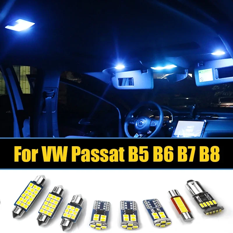 

For Volkswagen VW Passat B5 B6 B7 B8 1997-2020 Car LED Bulbs Interior Dome Lamp Vanity Mirror Width Parking Lights Accessories