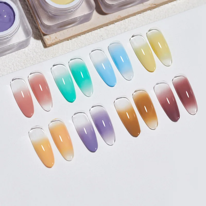 XEIJAYI 8ml Canni Ombre Gel rápido Pat gradiente pintura en polvo diseño de colorete remojo UV LED esmalte de uñas en Gel productos de manicura