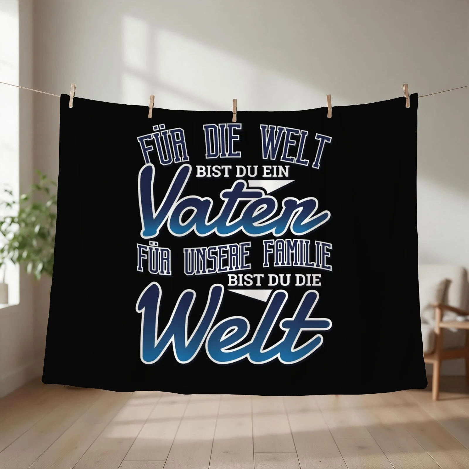 For the world you are a father for our family you are the world Throw Blanket couch cozy soft plush fuzzy picnic outdoor blanket