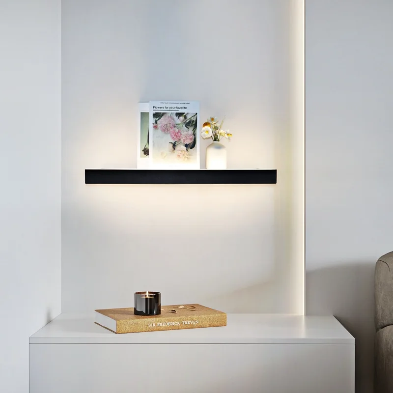 LED Strip Storage Wall Lamp, Minimalist Home Lighting Fixture for Living Room Background Wall Bedroom Headboard