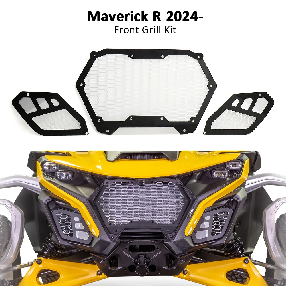 

New UTV Accessories Front Grill Kit Black Radiator Guards For Can-am Maverick R 2024 2025 MAVERICK R