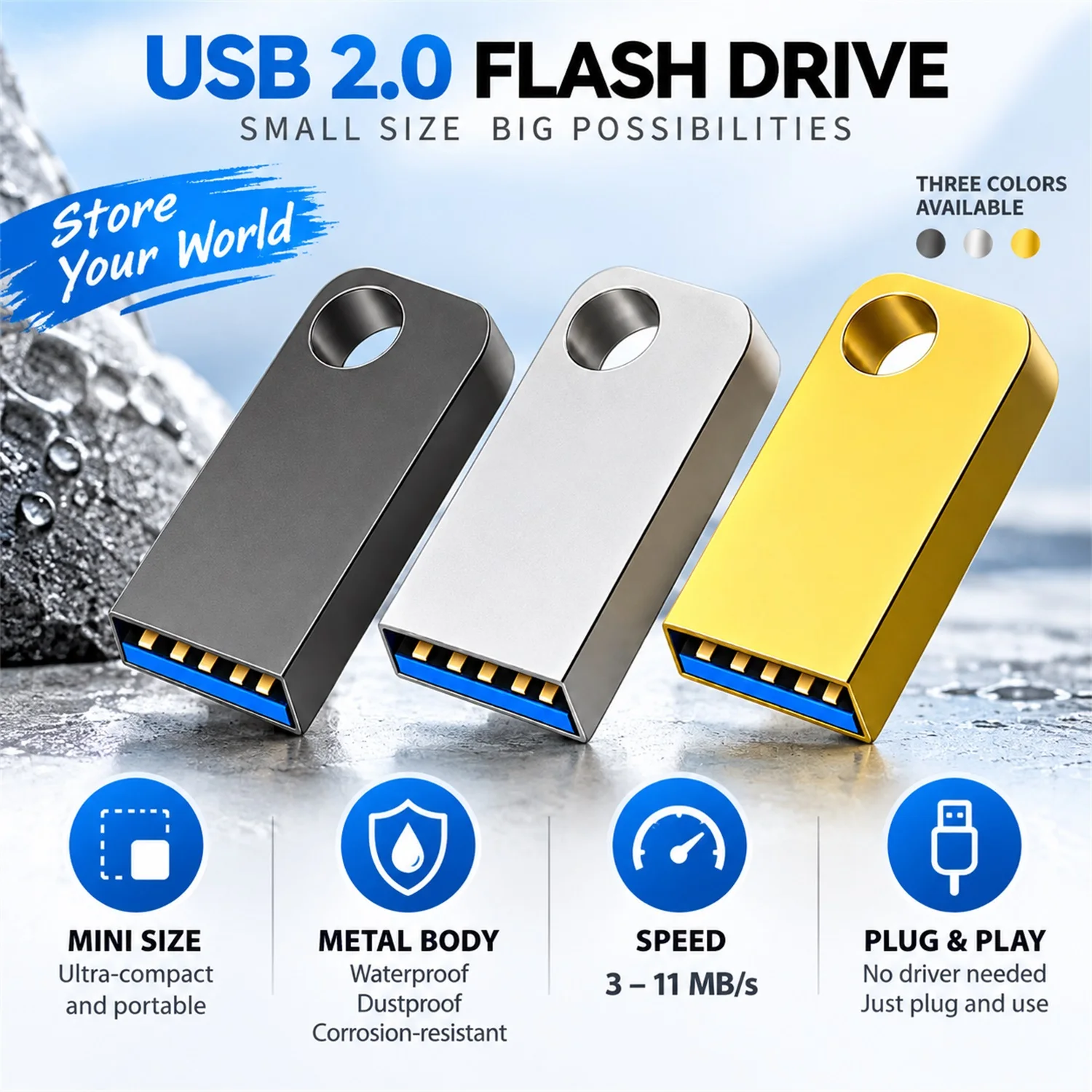 USB 2.0 Flash Drive 8GB Pen Drive 16GB Pendrive 32GB USB Stick 64GB 128GB Memory Flash Disk Free LOGO