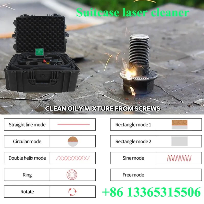 1000W Portable Pulsed Lazer Car Surface Oil Rust Cleaning Tools Sale for Wood Metals Paint Removing JPT Mopa Laser Cleaner