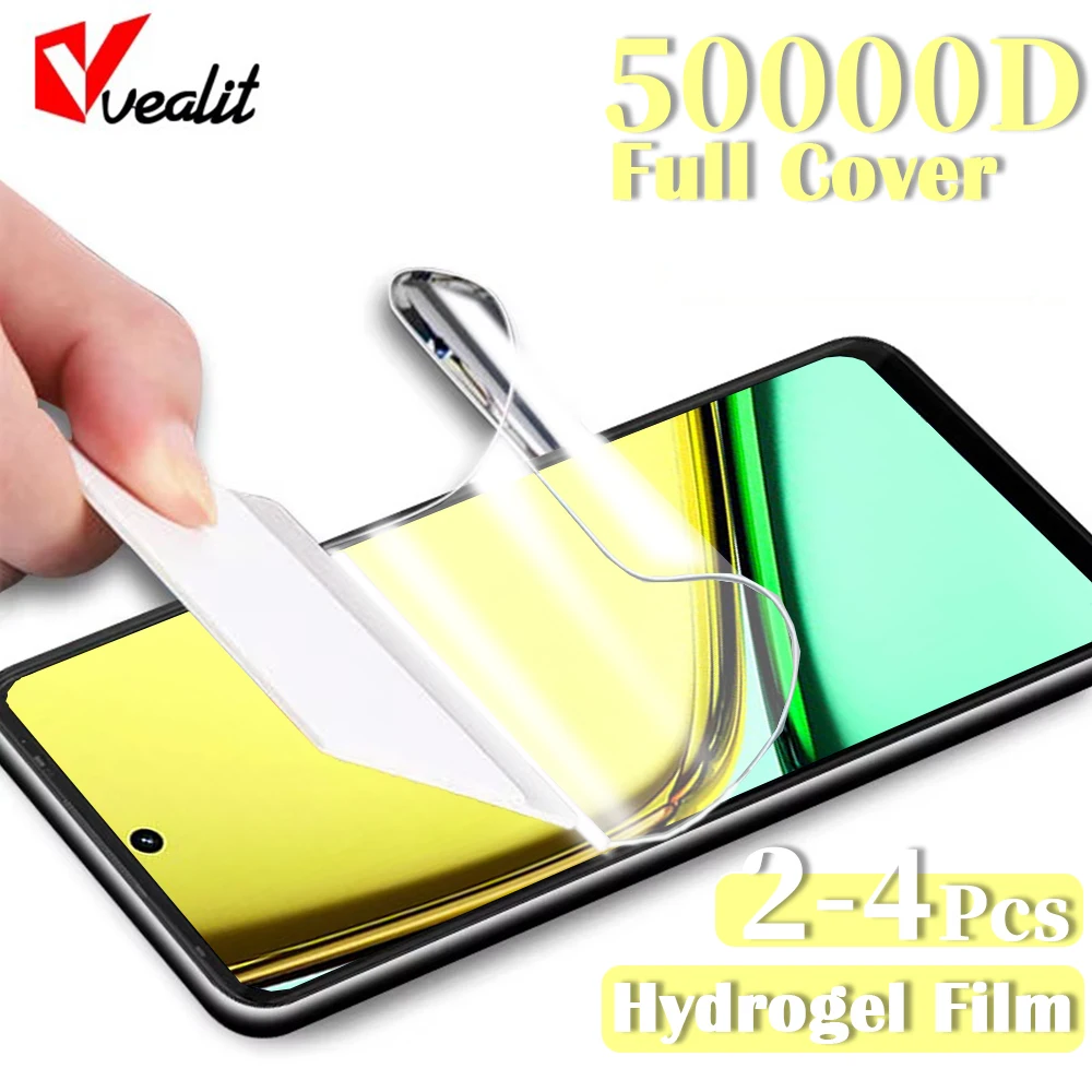 

2-4Pcs Full Cover Hydrogel Film For Realme C67 C65 C63 C61 C55 C53 C51 5G Screen Protector For Realme GT5 GT3 GT2 Pro GT Master