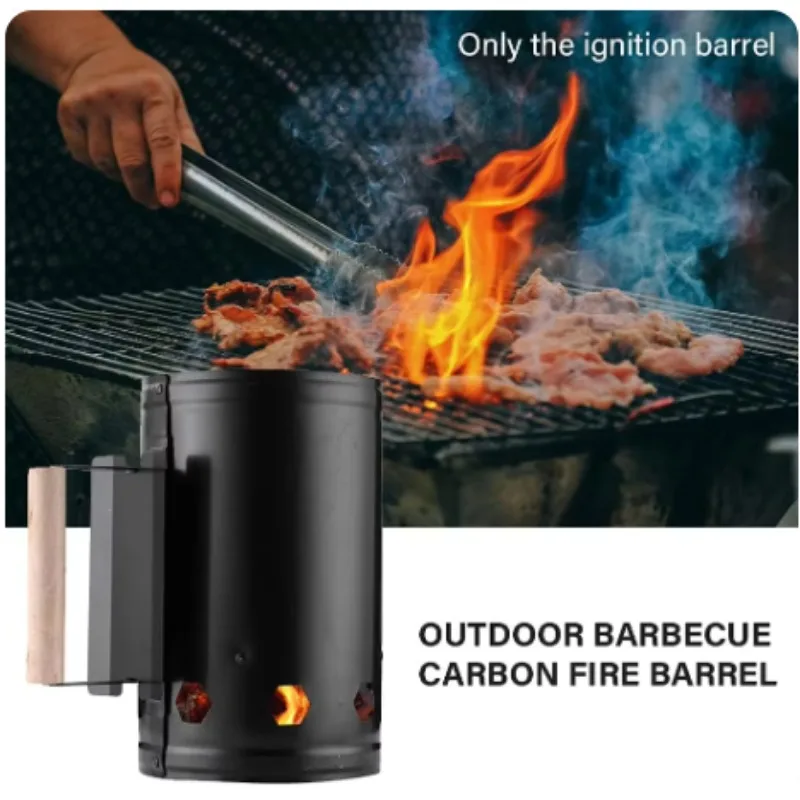 Outdoor Barbecue Fire Starter Bucket Fast Charcoal Ignition Barrel Charcoal Grill Chimney Starter for Barbeque Yard CampingTool