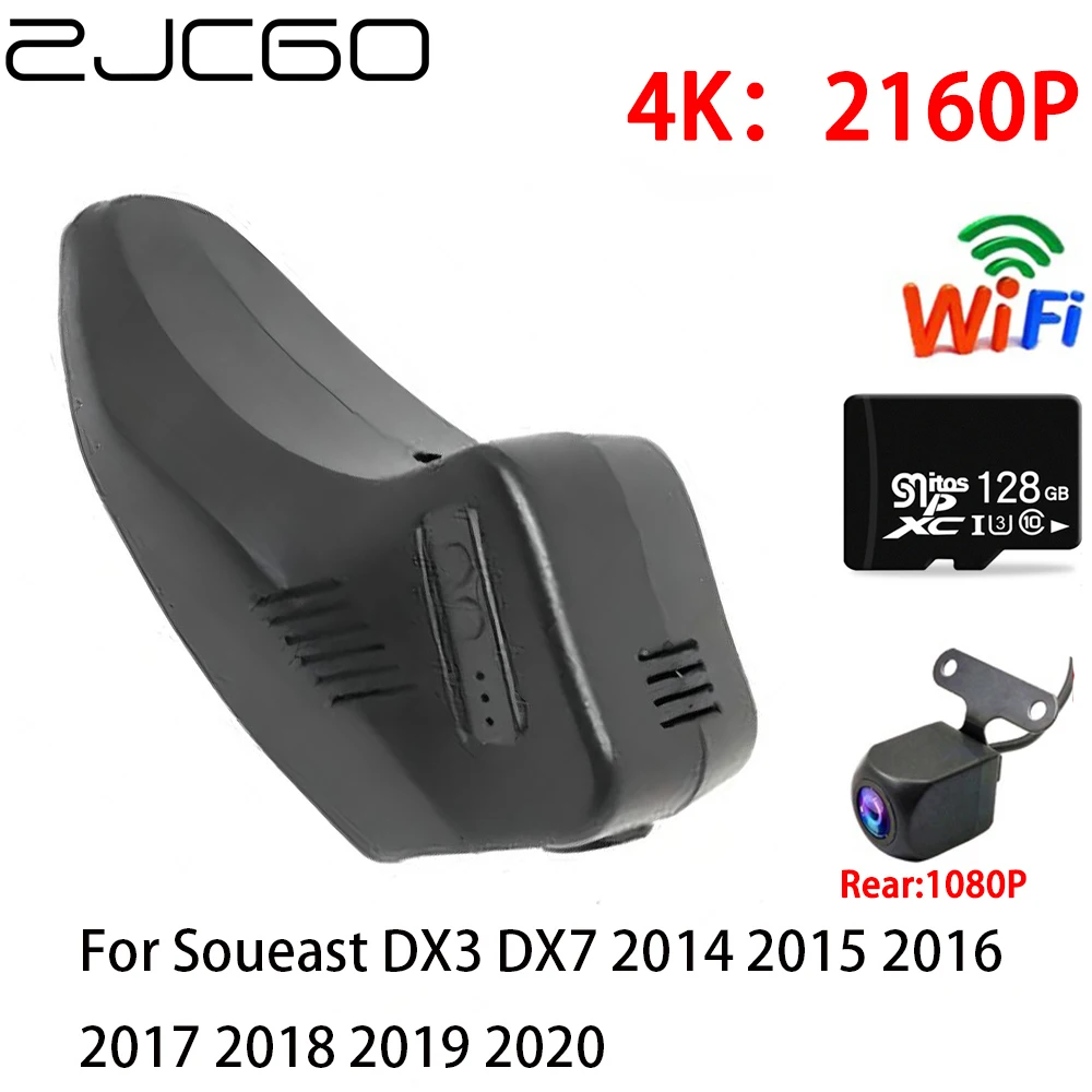 

ZJCGO 4K Car DVR Dash Cam Wifi Front Rear Camera 2 Lens 24h Monitor for Soueast DX3 DX7 2014 2015 2016 2017 2018 2019 2020