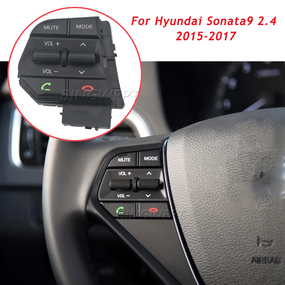 

Car Steering Wheel Mute Mode Audio Phone Multi-function Control Button Switch For Hyundai Sonata 9 2.4 2015 2016 2017
