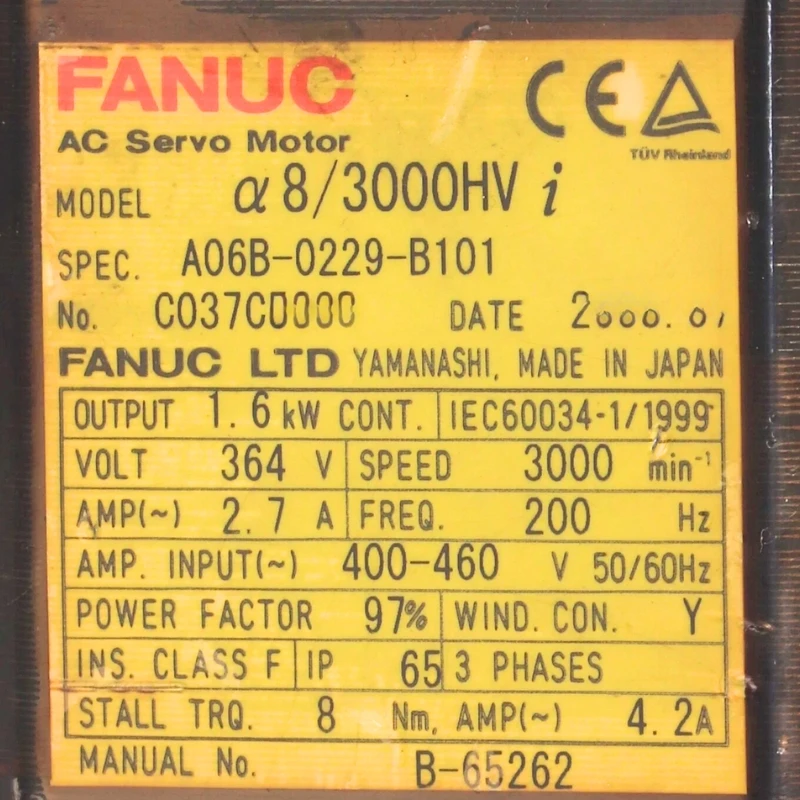 

Fanuc A06B-0229-B101 Servo Motor Tested ok In Stock Fast Shipping